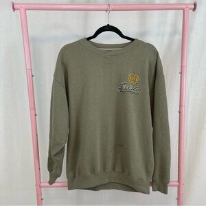 Vintage GS Sport Notre Dame Fighting Irish Green Crewneck Sweatshirt size Large